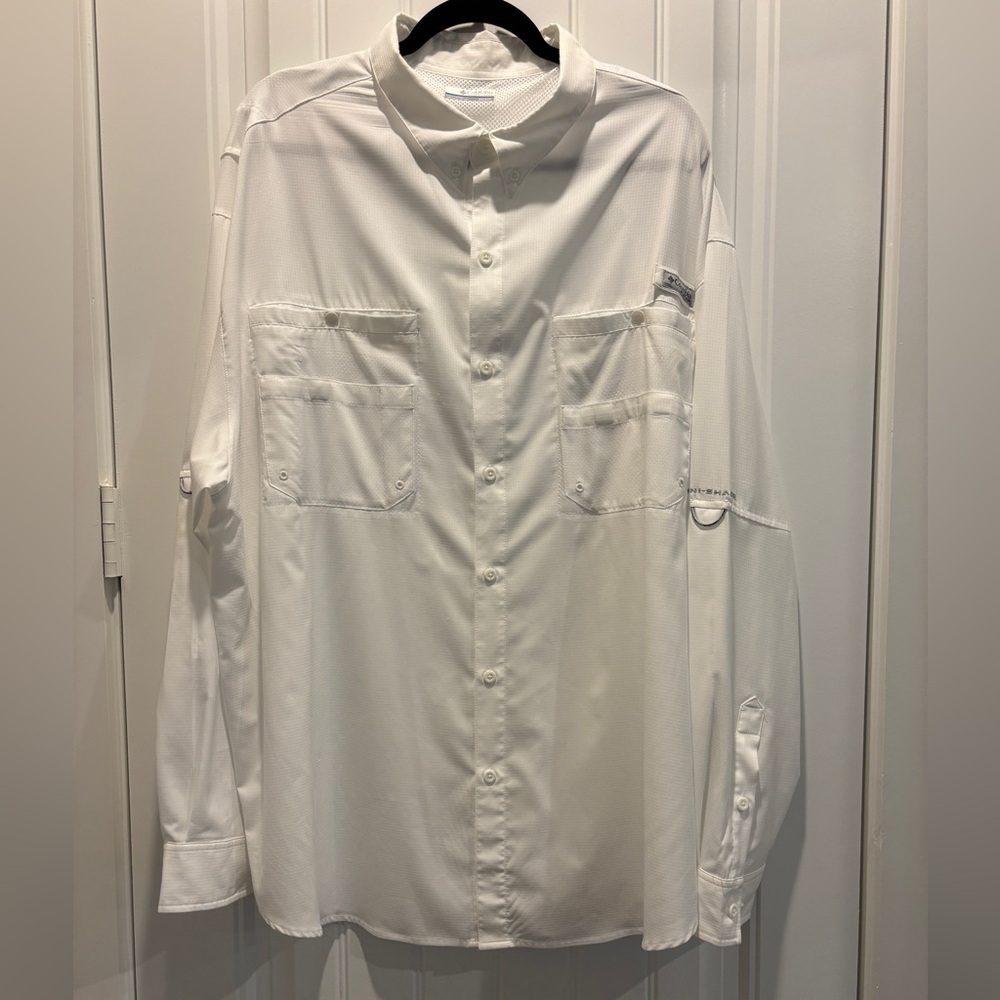Men’s PFG Tamiami II Long Sleeve Fishing Shirt- WHITE- SIZE 3X